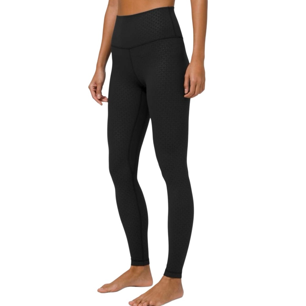 Lululemon Lattice Work Emboss Black Align Pant Legging 28” - Size 8